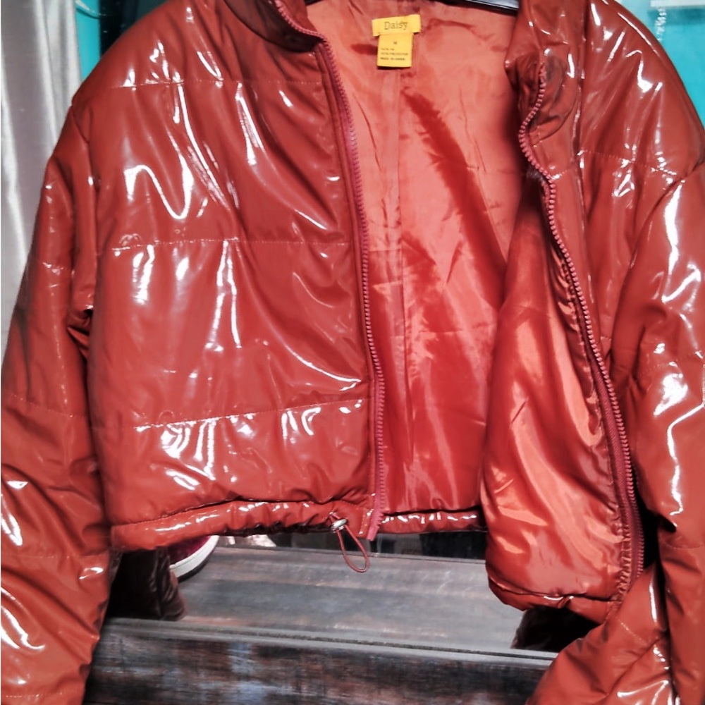 Daisy Shiny Red Puffer Jacket